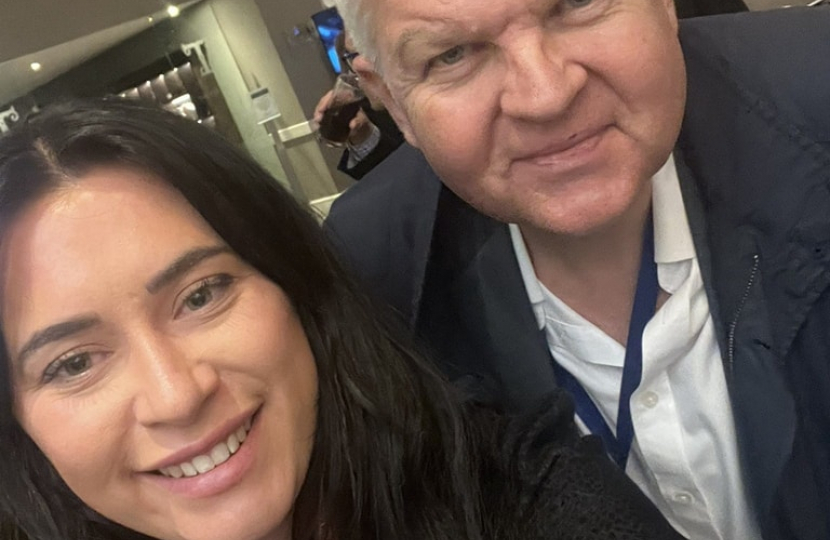 Nicola with Adrian Chiles