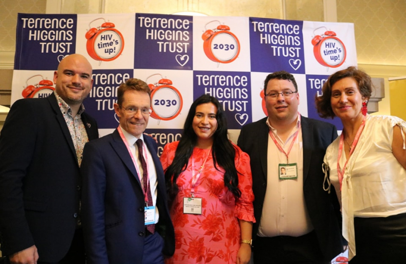 Nicola Richards, Andy Street, Gary Sambrook MP and others at the Terrence Higgins Trust event on HIV