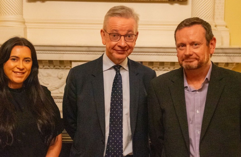 Nicola, Michael Gove and Dave Griffiths in Downing Street