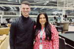 Ben Francis with Nicola Richards at Gymshark's headquarters