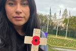 Nicola and her tribute in the House of Commons Constituency Garden of Remembrance